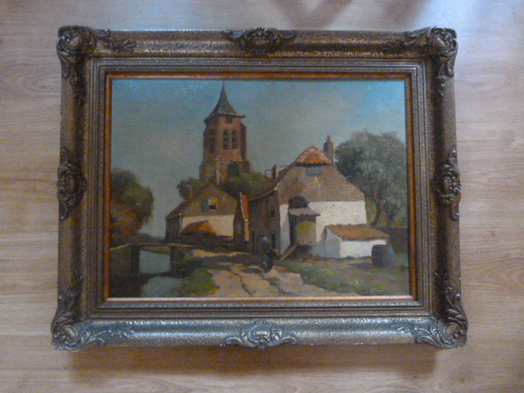 Onbekend ( 20e eeuw ) - olieverf - dorpsgezicht. kopen? Bied vanaf 1!