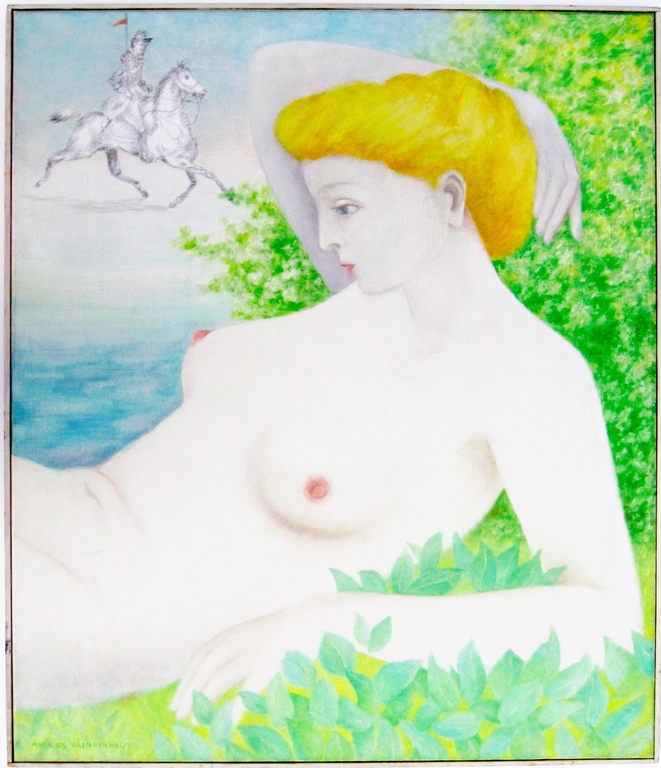 Andries Minderhout (1920-2014) - Olieverf Naakt en Ruiter 1 - 1976 kopen? Bied vanaf 1!