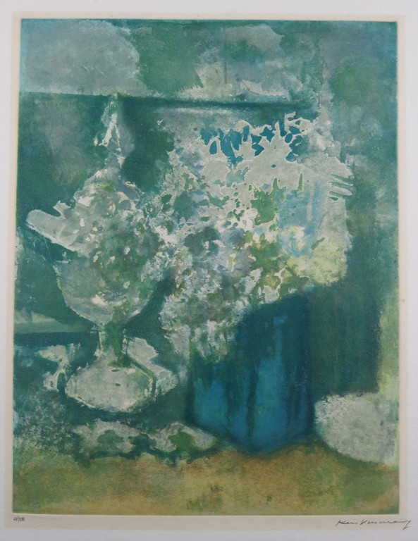 Kees Verwey: Aquatint, Zonder titel (groen) verkocht voor € 100!
