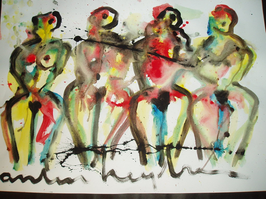 Vier bruiden van Anton Heyboer 1924-2005 verkocht voor € 190!