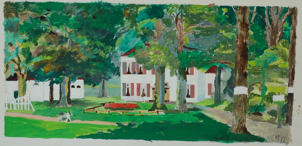 Hans Ebeling Koning: gouache/verf op papier, Het Hondje kopen? Bied vanaf 50!