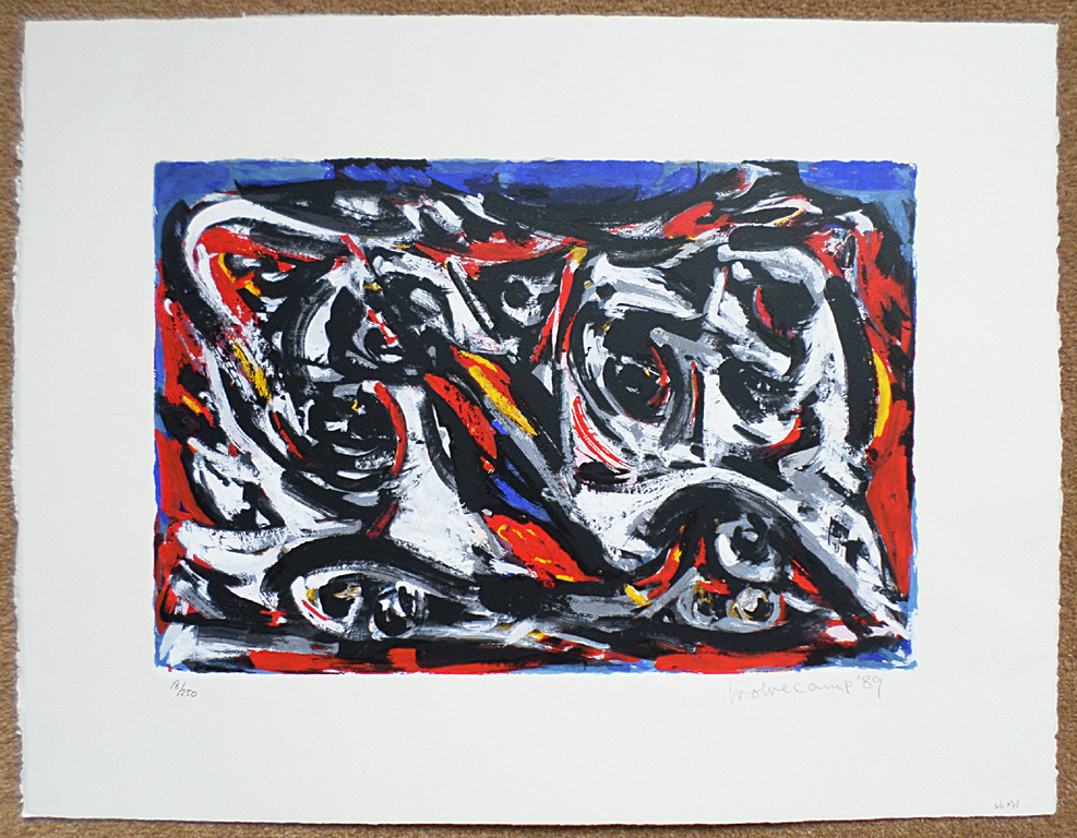 Theo Wolvecamp - Abstracte voorstelling, zeefdruk kopen? Bied vanaf 220!