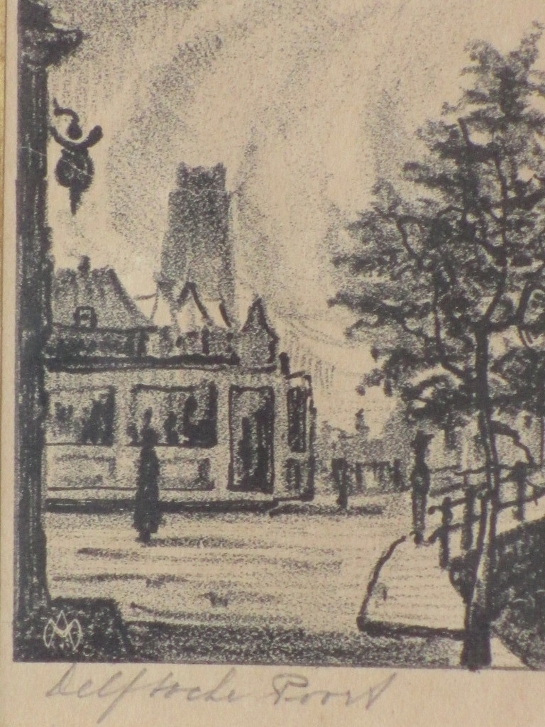 A.W. van Munster, Delftsche Poort Rotterdam, Litho kopen? Bied vanaf 20!
