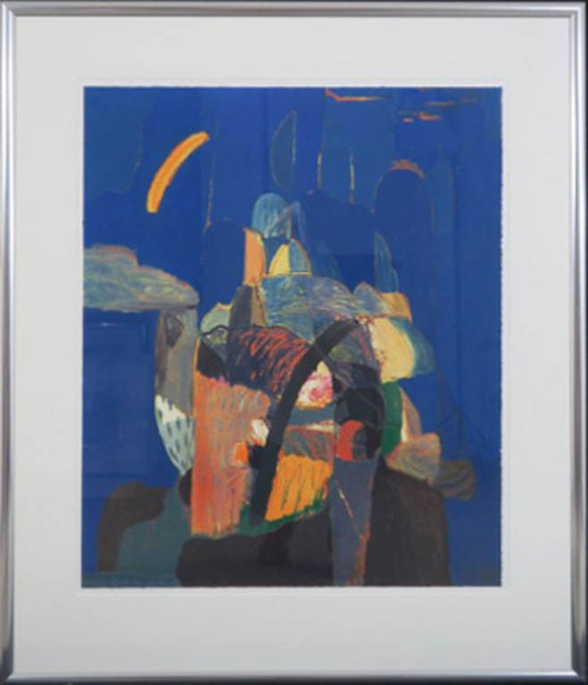 Ahmad Baldin: Zeefdruk, Nacht - Ingelijst verkocht voor € 35!