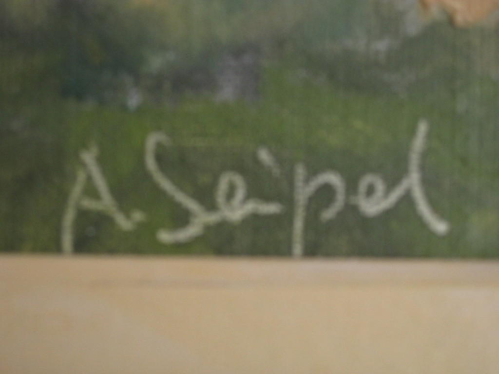 Fraai impression 1950 Hongaars? gesigneerd olieverf "landschap met bloesembomen" kopen? Bied vanaf 1!