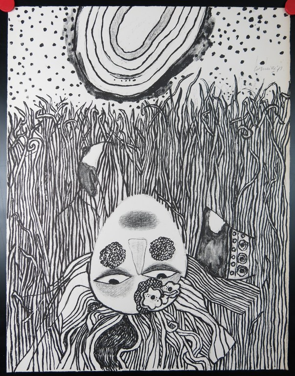 Corneille: Litho, Herbes z.t. (Vrouw zwart-wit) kopen? Bied vanaf 100!