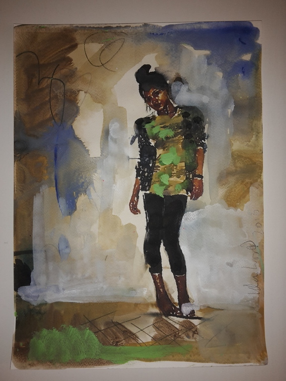 Peter Klashorst - gemengde techniek op aquarel papier - Asian teen kopen? Bied vanaf 60!