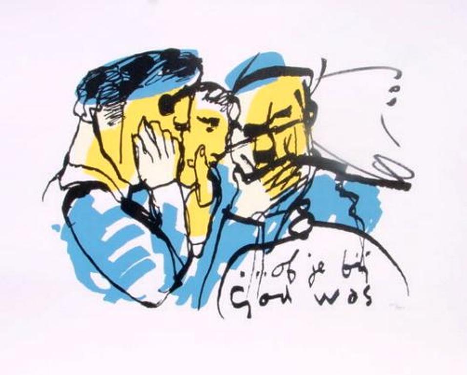 HERMAN BROOD, grote gelimiteerde en handgesigneerde zeefdruk 'Of je bij god was' kopen? Bied vanaf 1!