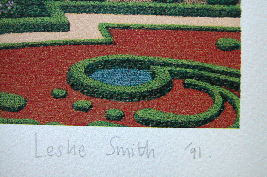LESLIE SMITH, lithografie, ‘Paleistuin het Loo’, 1991, handgesigneerd kopen? Bied vanaf 35!