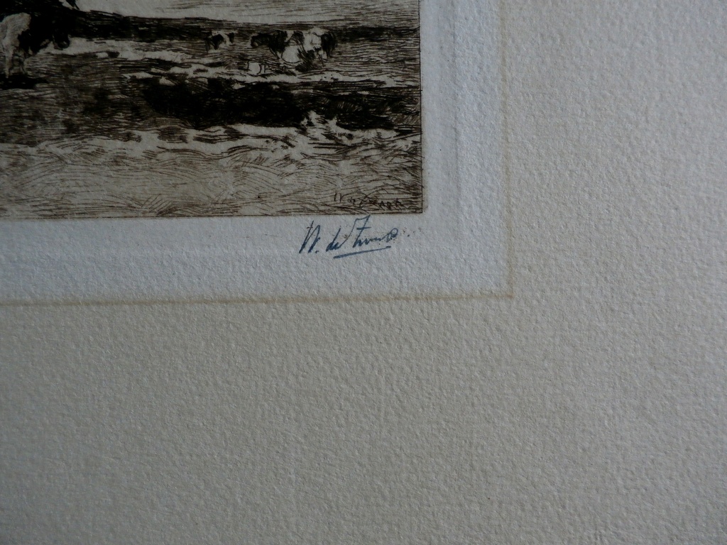 Willem de Zwart - ets: Koeien in landschap 2 kopen? Bied vanaf 45!