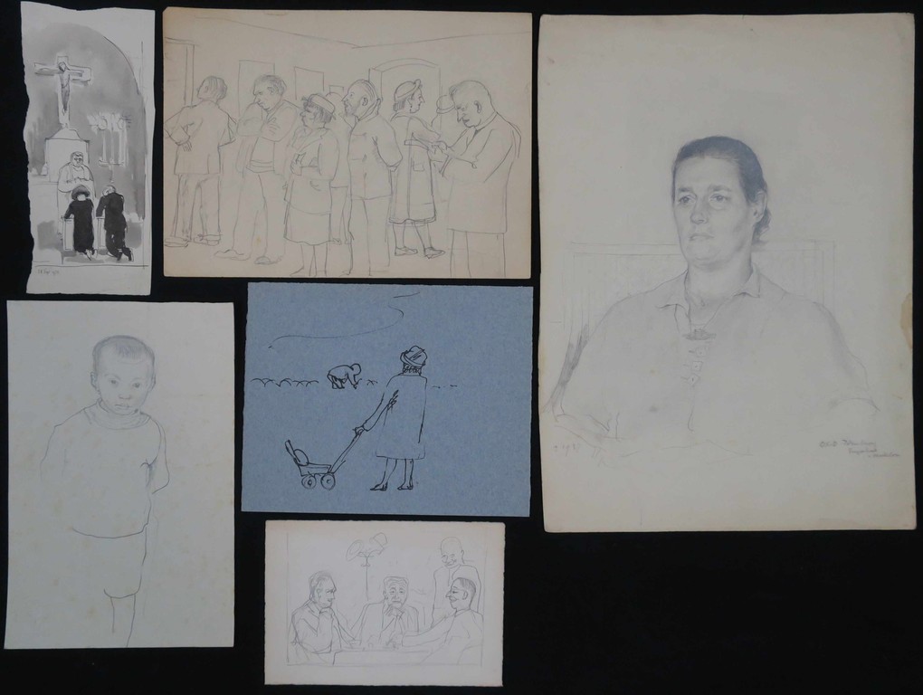 Harm Kamerlingh Onnes: 6 Tekeningen, o.a. Portret van O.C.D. Idenburg verkocht voor € 65!