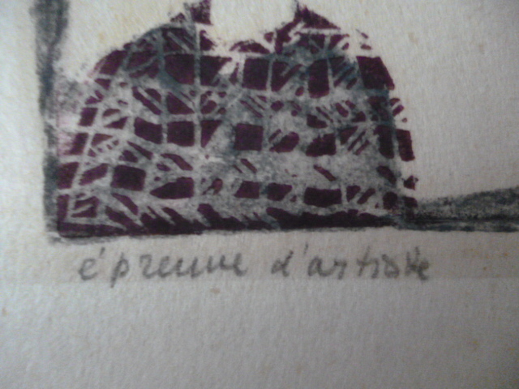 Otto B. de Kat - kleurenlinosnede - Hond uitlaten kopen? Bied vanaf 95!