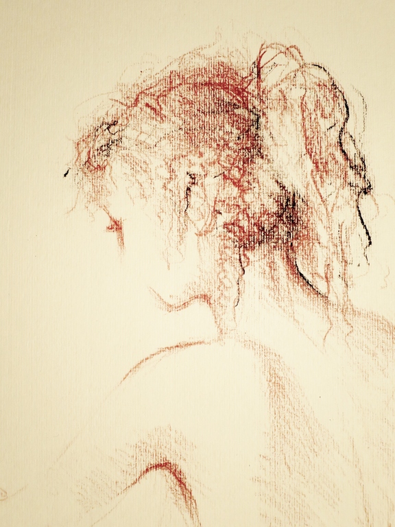 Irma van de Zande - krijttekening vrouw kopen? Bied vanaf 1!