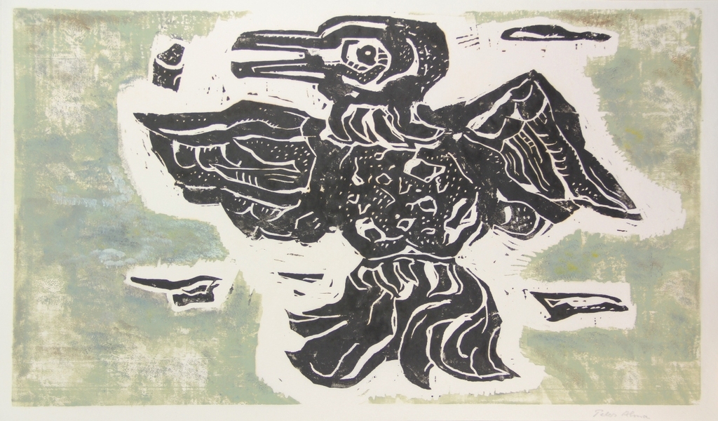 Peter Alma, linoleumsnede op rijstpapier kopen? Bied vanaf 75!