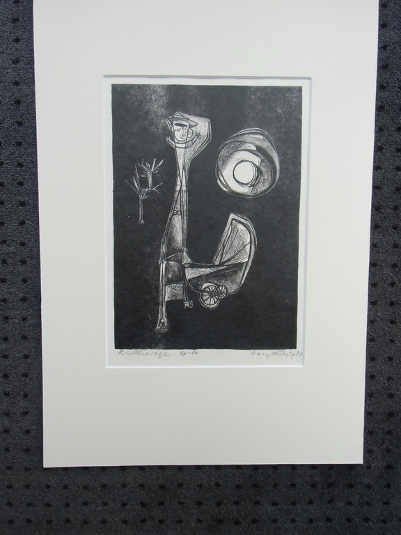 KINDERWAGEN ///  HOUTSNEDE VAN HARRY DISBERG verkocht voor € 81!