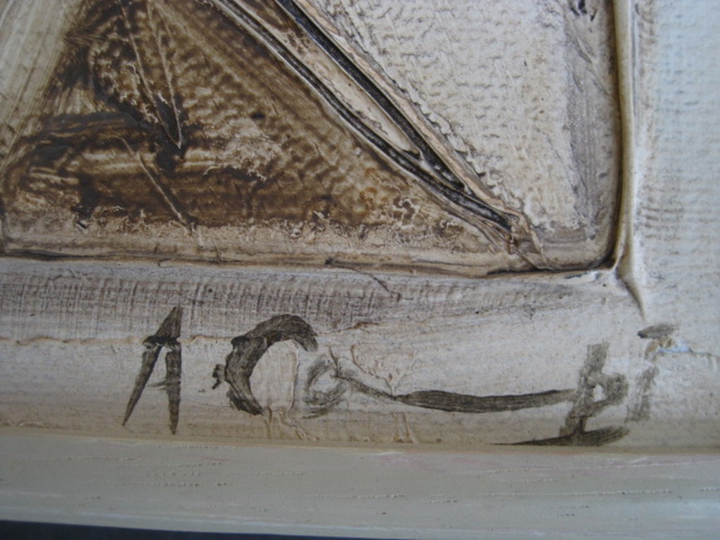 Indrukwekkend abstract figuratief Reliëf olieverf "Madonna" van Armand Campi  kopen? Bied vanaf 1!
