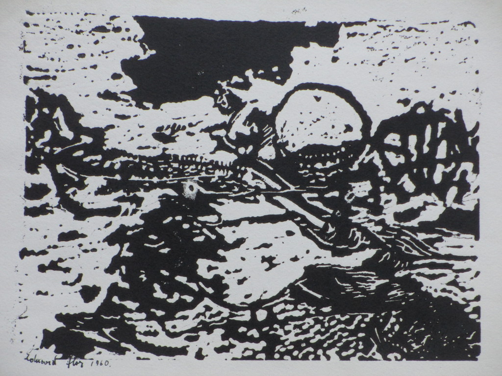 Eduard Flor, Landschap, Houtsnede kopen? Bied vanaf 30!