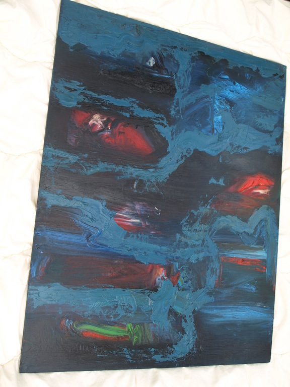 Onduidelijke signatuur  – Olieverf op paneel – Abstract - Gesigneerd - Groot kopen? Bied vanaf 1!