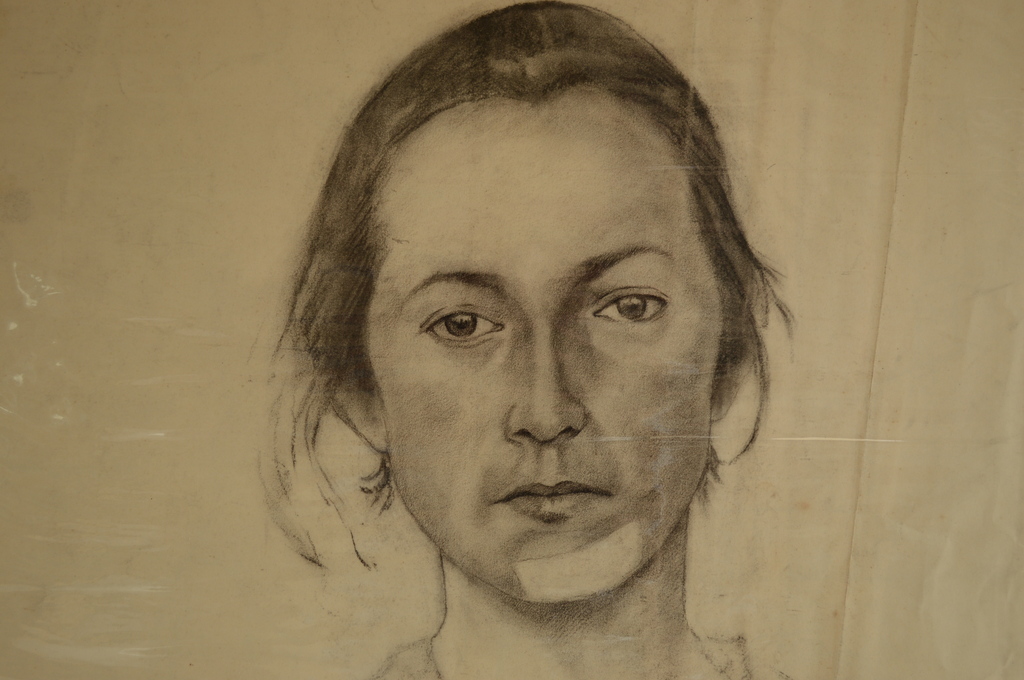 Hessel de Boer (1921-1003) vrouw-met-pleister-op-kin z.j. 64x50  kopen? Bied vanaf 50!