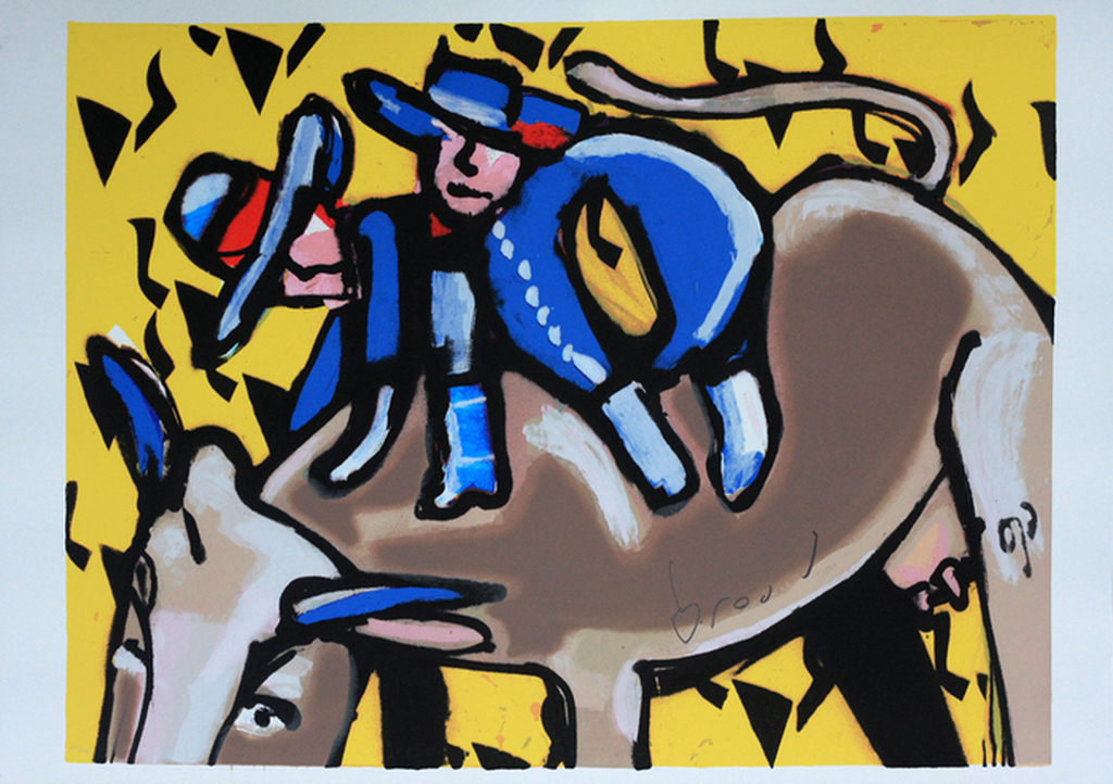 Herman Brood: Zeefdruk: Bulls Ride verkocht voor € 275!