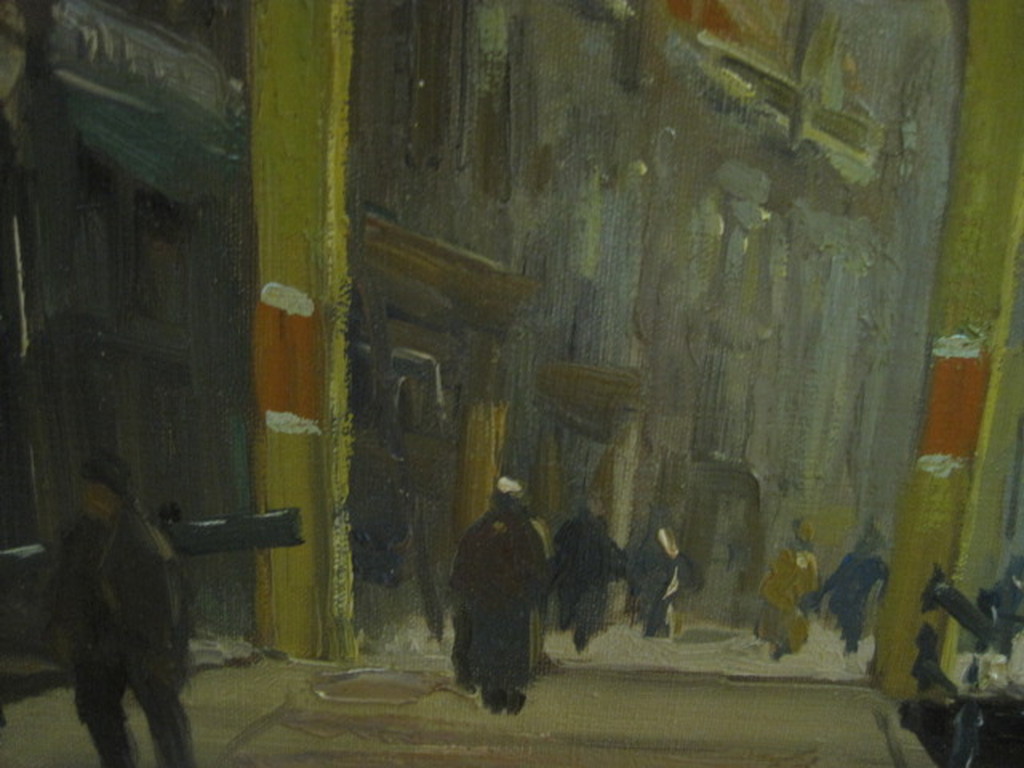 Daan Muehlhaus 1907-1981 olieverf "zonnig Amsterdam de Staalstraat" circa 1940 kopen? Bied vanaf 1!