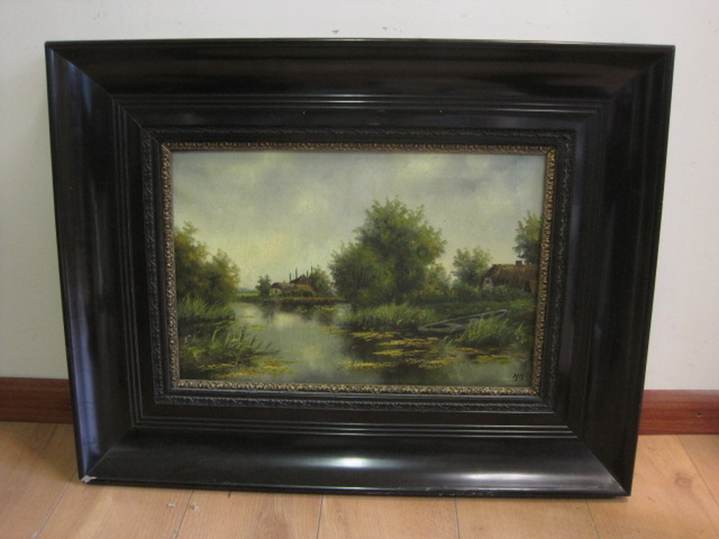Sfeervol oud olieverf "landschap" Henricus Rul (1906-1992) gesigneerd ca 1940 kopen? Bied vanaf 1!