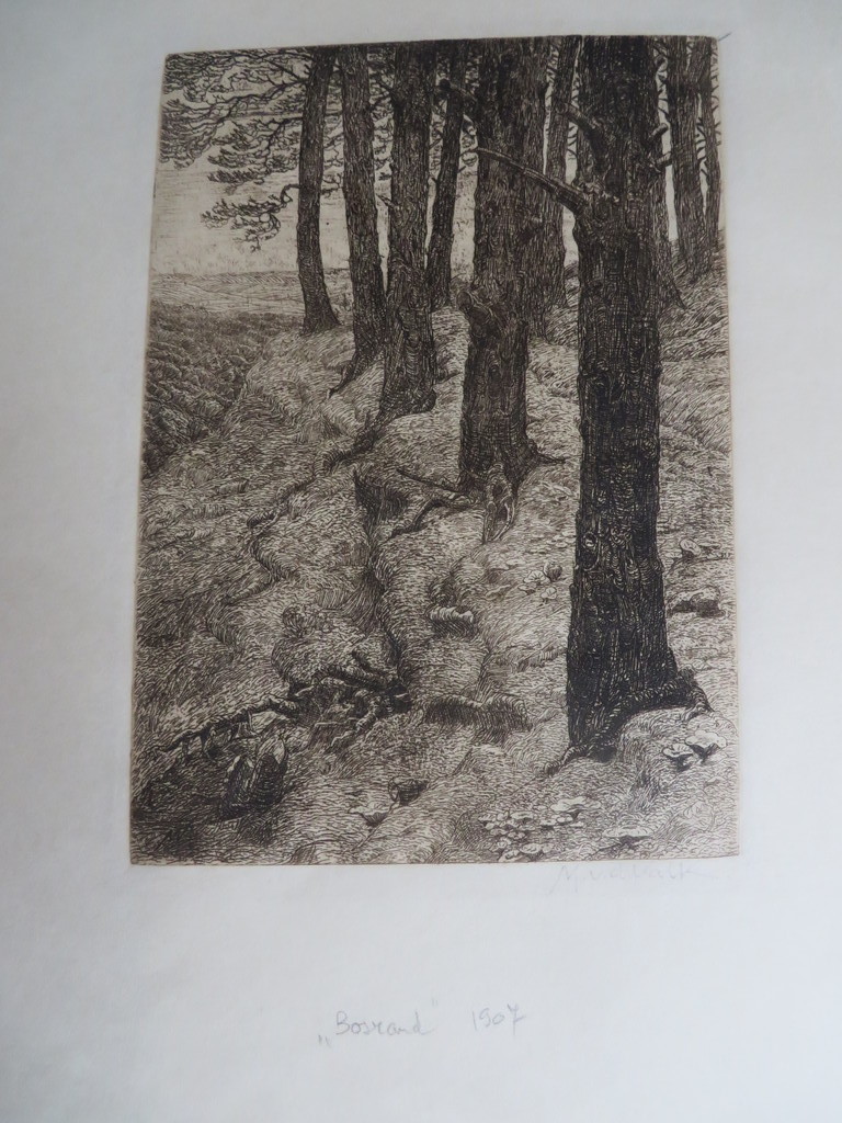 Maurits van der Valk, twee etsen, "twee dennen" en "Bosrand" kopen? Bied vanaf 40!