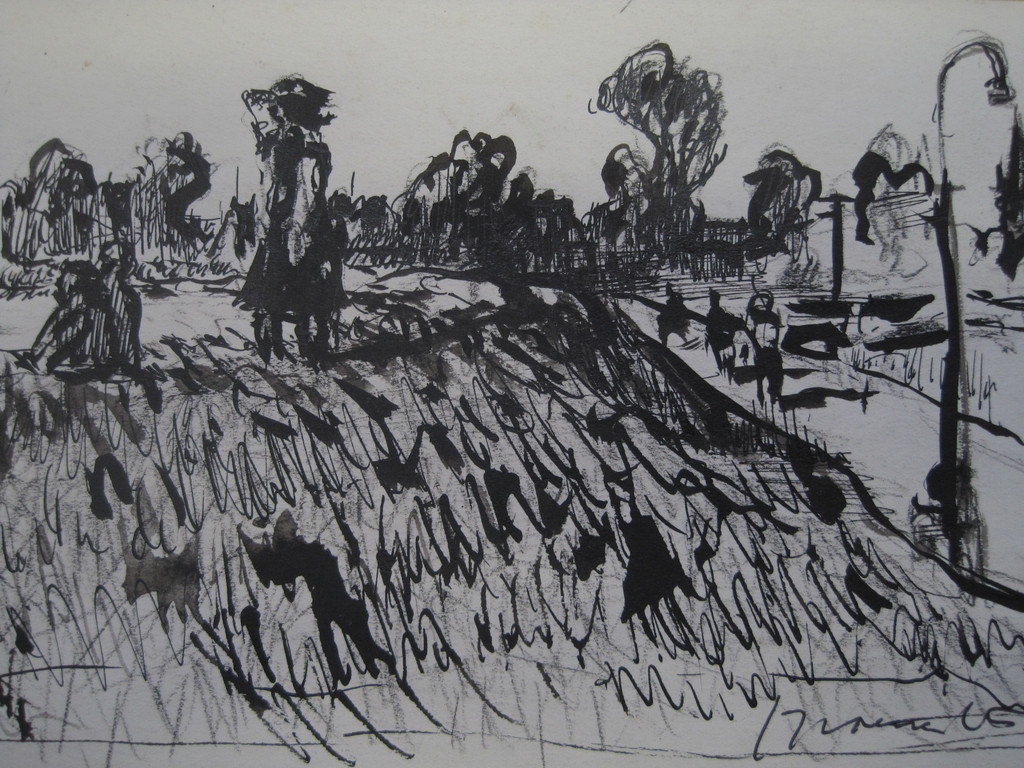 AcheterJan Groenestein * op de dijk bij Sloterdijk * oostind.inkt tekening omstreeks 19? Enchérissez de 1!