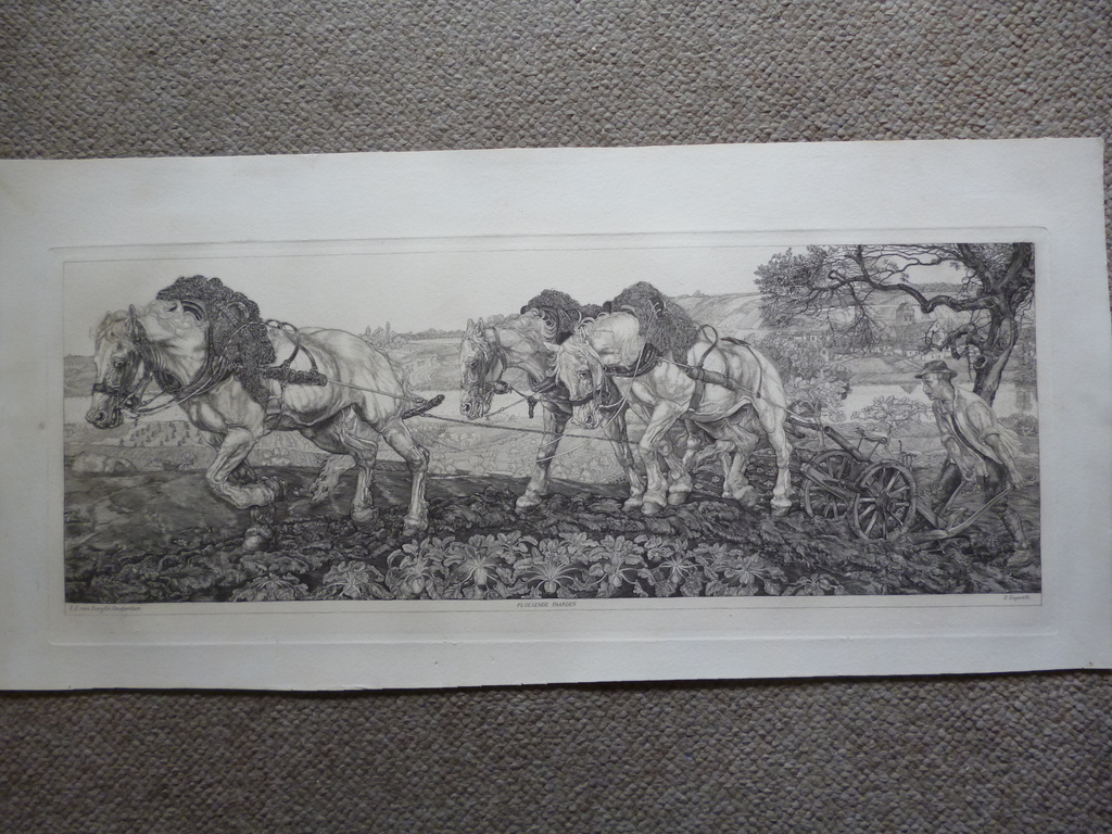 Pieter Dupont - gravure - Ploegende paarden kopen? Bied vanaf 135!