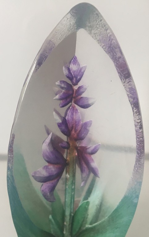 Mats Jonasson voor Maleras - kristallen presse papier blauwe Orchidee kopen? Bied vanaf 28!