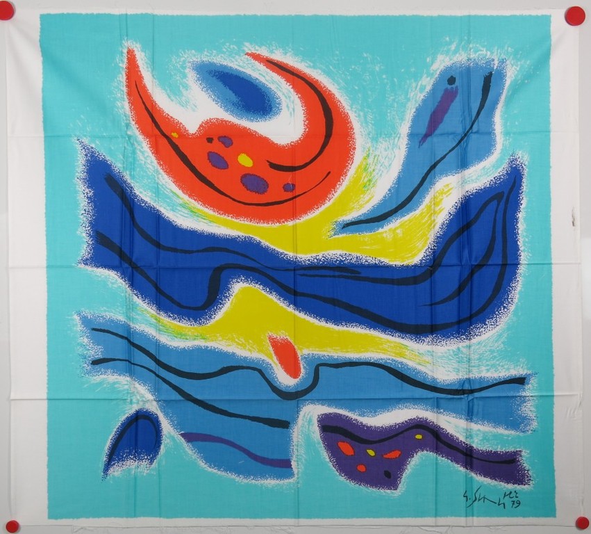 Gustave Singier: Zeefdruk op zijde, Egéenne (Bevaarbare ruimte)  kopen? Bied vanaf 40!