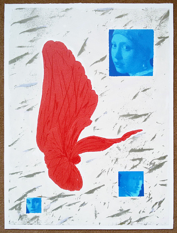 Bloem met een vleugje Vermeer, zeefdruk kopen? Bied vanaf 20!