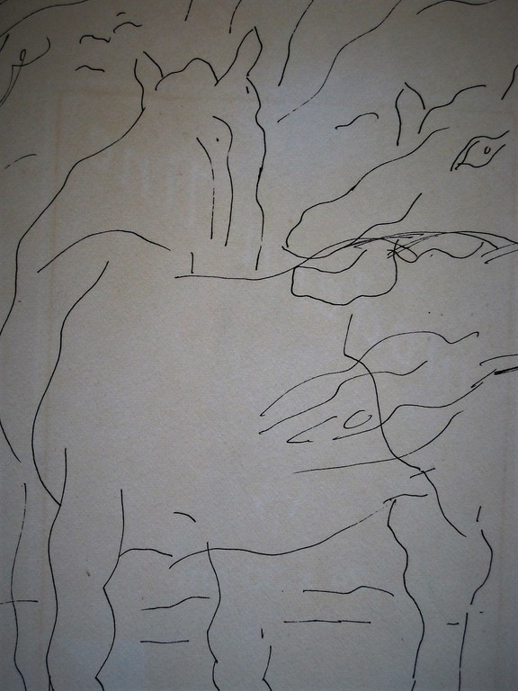 Originele Oostind. Inkttekening "Paarden" van Amsterdamse express. Jan Sierhuis  kopen? Bied vanaf 1!