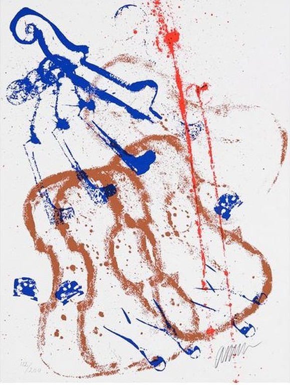 Arman: Zeefdruk, Accords a cordes I verkocht voor € 160!