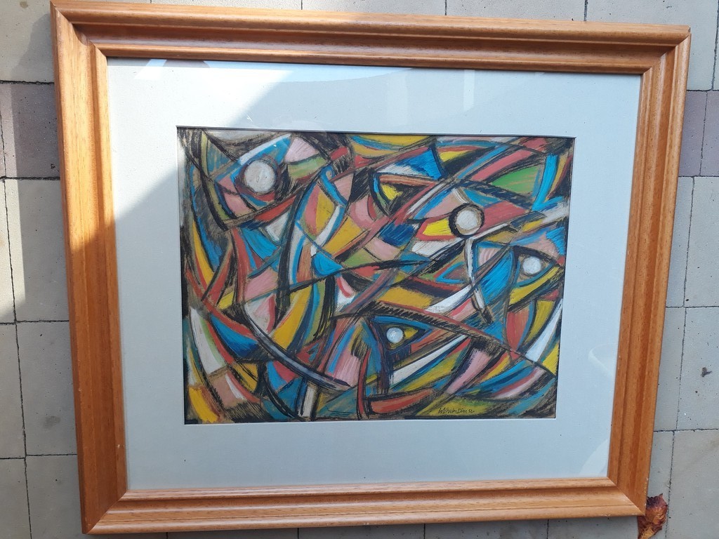 Wilhelm Dörr (?) pastel op karton, 1956  (35 x 45) ingelijst   kopen? Bied vanaf 1!