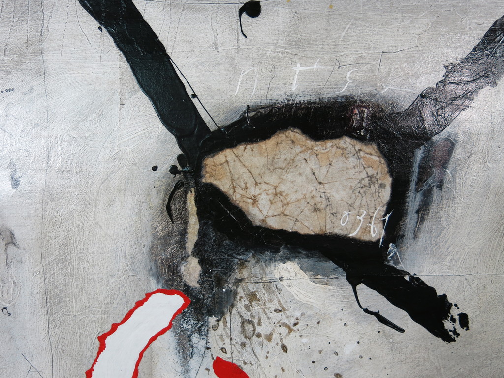 Co van Assema: Gemengde techniek op papier, Zwart kruis kopen? Bied vanaf 1!