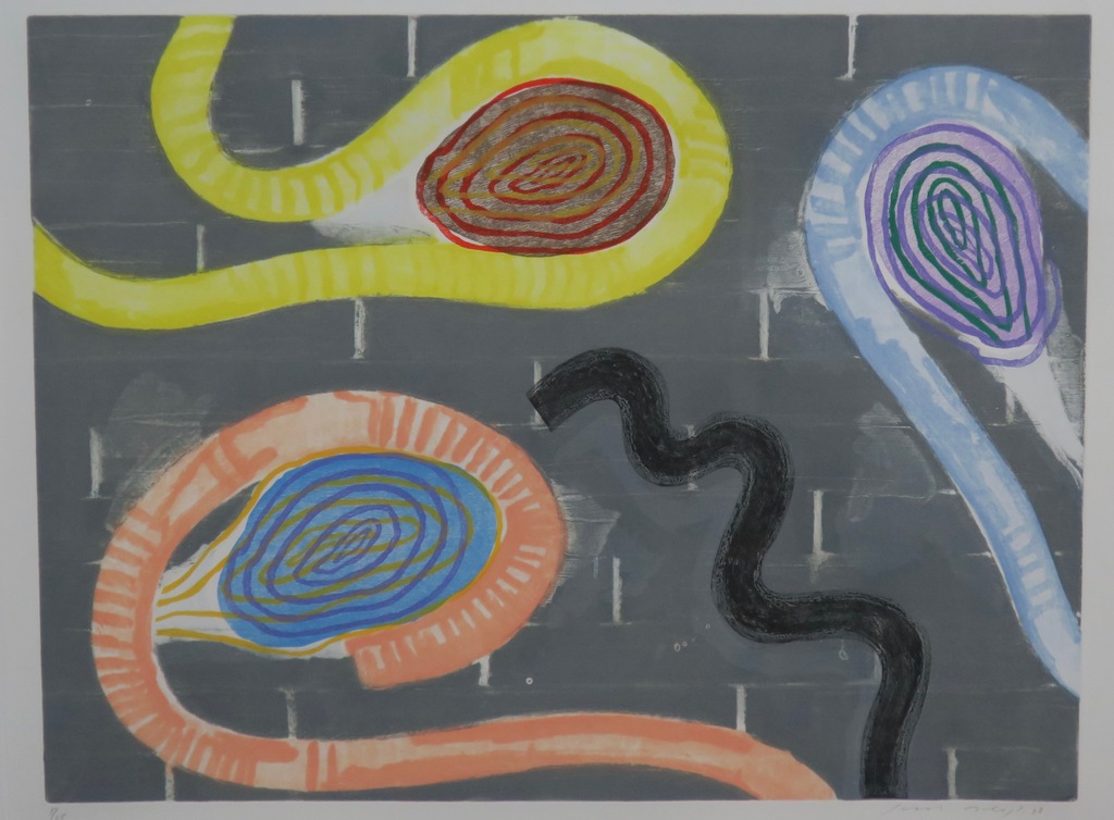 Kees Slegt: Zeefdruk, Zonder titel -Ingelijst verkocht voor € 65!