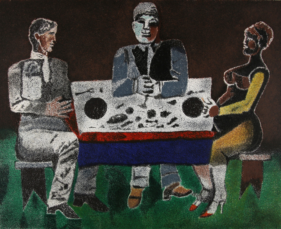 Franco Gentilini. -Aan tafel- Handgesigneerde Lithografie. 1977. Groot. kopen? Bied vanaf 87!