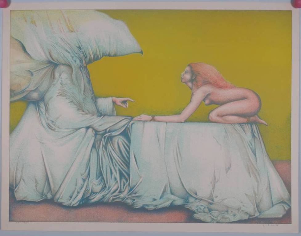 Georg Hadeler: Litho, Naakt op tafel kopen? Bied vanaf 40!