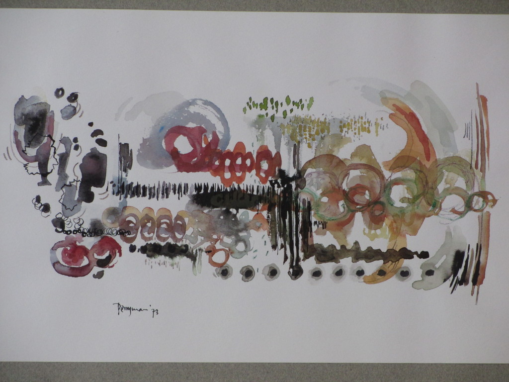 Norman Perryman, Cosmische abstracte compositie, Gemengde techniek verkocht voor € 40!