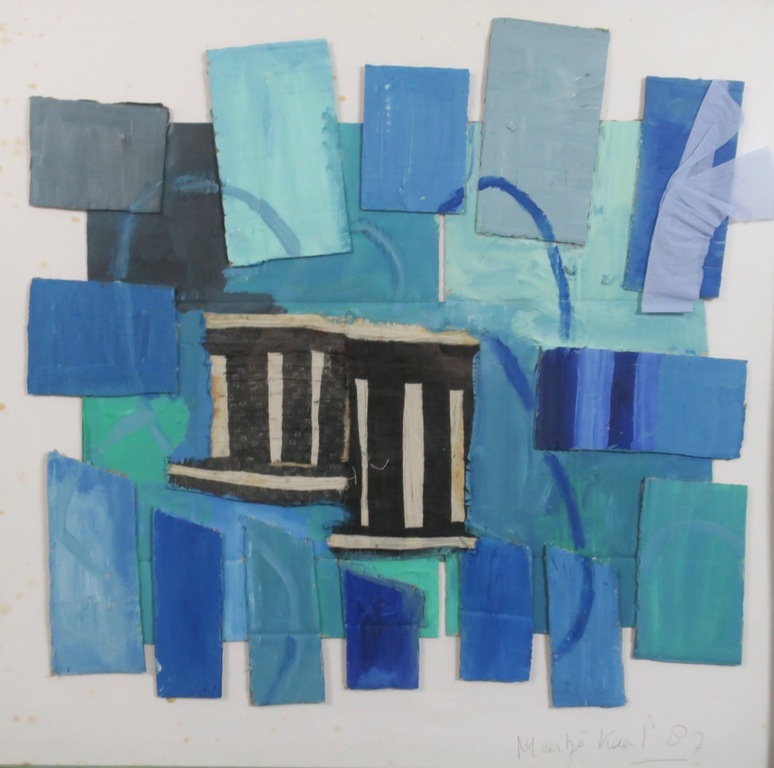 Meertje Kaal: Olieverf op collage van karton, Z.T. - Ingelijst kopen? Bied vanaf 1!