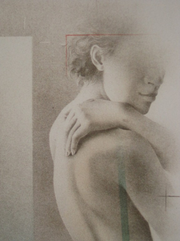 Machtig Realisme van Poen de Wijs (1948-2014)  gesigneerde  Litho "la Modella"  verkocht voor € 55!