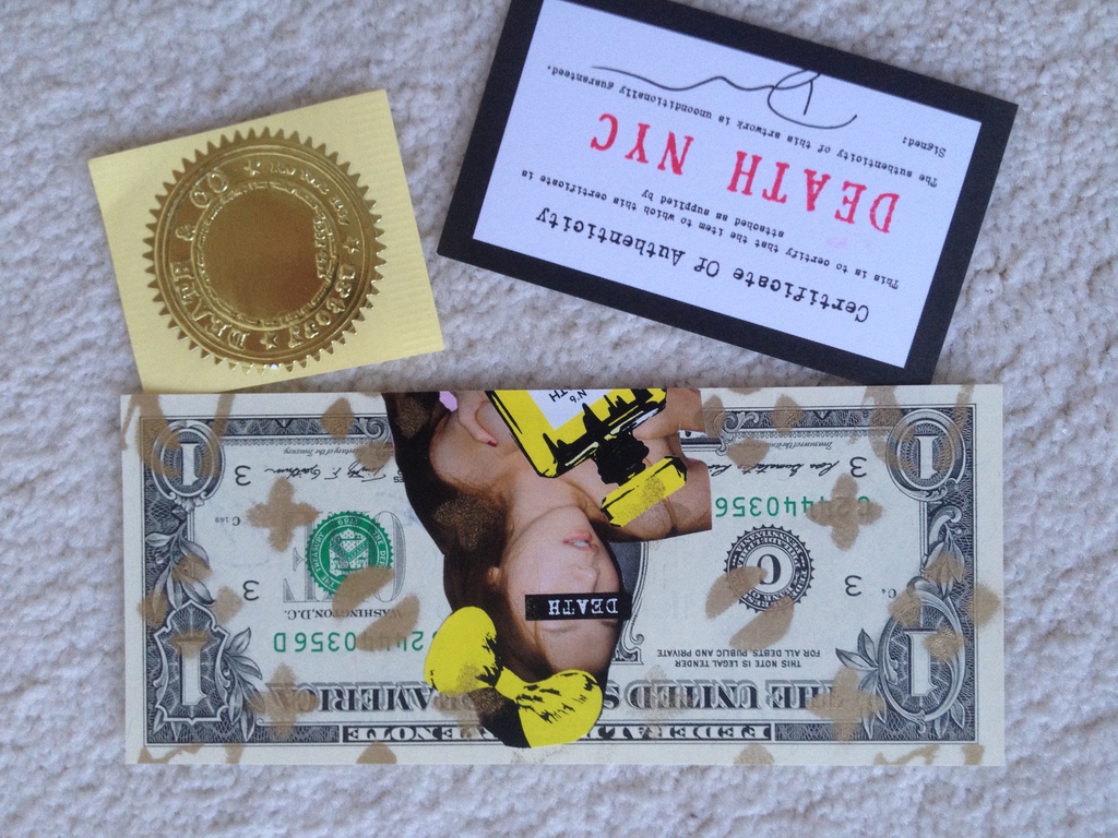 DEATH NYC, 1 Dollar biljet, 'USD $ 1 Girl No. 6 Y' uit 2013 kopen? Bied vanaf 1!