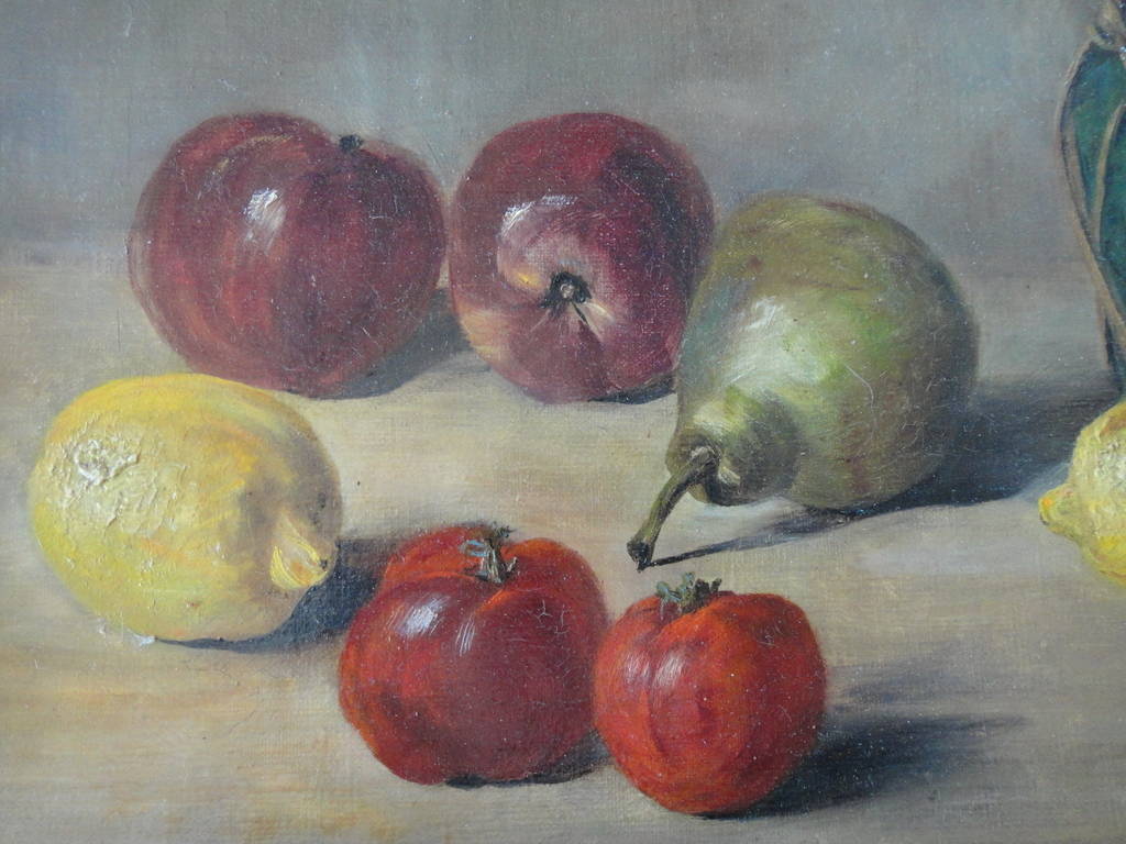 Carel Ferdinand Lampe - olieverf op doek - stilleven met fruit en gemberpot kopen? Bied vanaf 95!