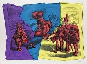 Jiri Kolar - Jirí Kolár - Cavalerie royale - gesigneerde lithografie - oplage 75 - 1986 kopen? Bied vanaf 95!