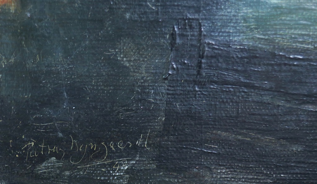 Piet van Wijngaerdt: Olieverf op maroufle, Landschap - Ingeljist kopen? Bied vanaf 200!