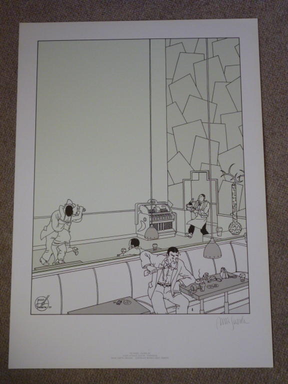 Joost Swarte-Zeefdruk-De spiegel verkocht voor € 45!