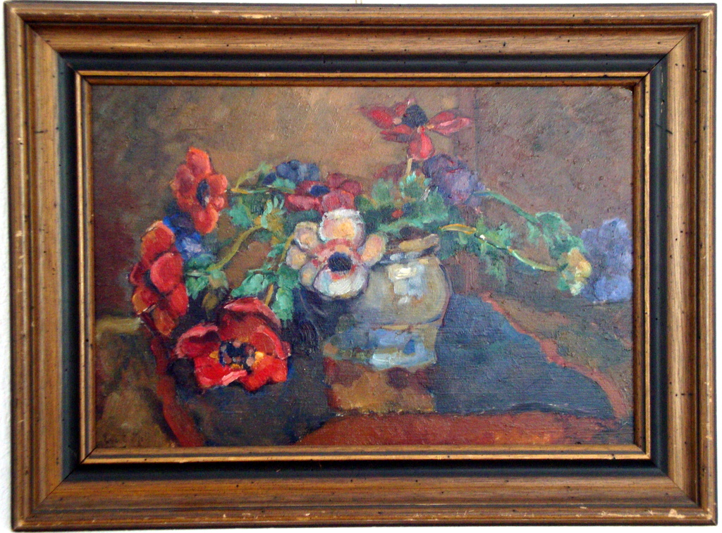 Evert Moll, stilleven met bloemen, olieverf schilderij kopen? Bied vanaf 1200!