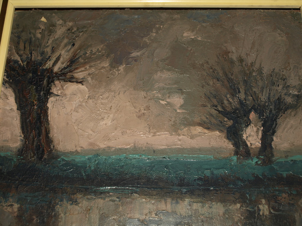 Felix Koch : Olieverf op paneel – Knotwilgen aan het water – gesigneerd –ca 1900 kopen? Bied vanaf 1!