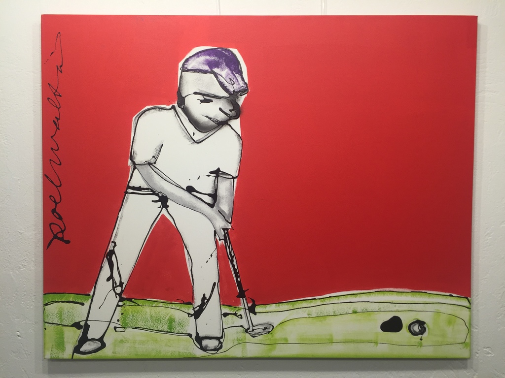 Roel Walta acrylverf op doek  Titel: GOLF kopen? Bied vanaf 1!